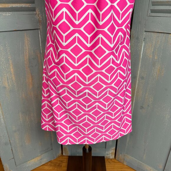 Jude Connally Lisa Jude Cloth Halter Keyhole Dress Sail Geo Sz L - Picture 13 of 14